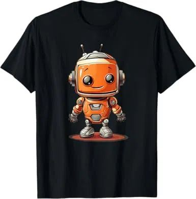 Funny Orange Robot Boy Costume T-Shirt