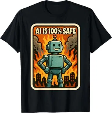 AI is 100% Safe Funny Sarcastic Anti Artificial Intelligence T-Shirt