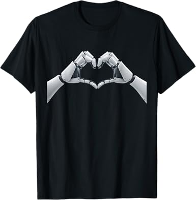Robotic Heart Hands Embrace the AI Revolution T-Shirt